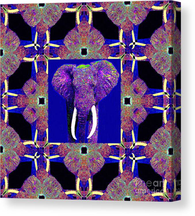 Elephant Canvas Print featuring the photograph Big Elephant Abstract Window 20130201m118 by Wingsdomain Art and Photography