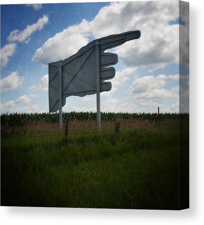 Roadside Attraction Canvas Print featuring the photograph Big Hand by Bud Simpson
