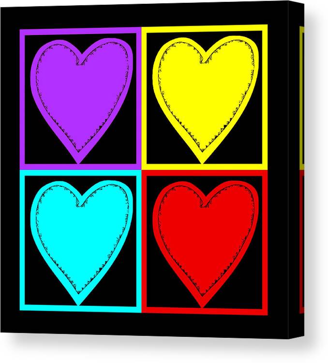 Heart Canvas Print featuring the digital art Big Hearts I by Marianne Campolongo
