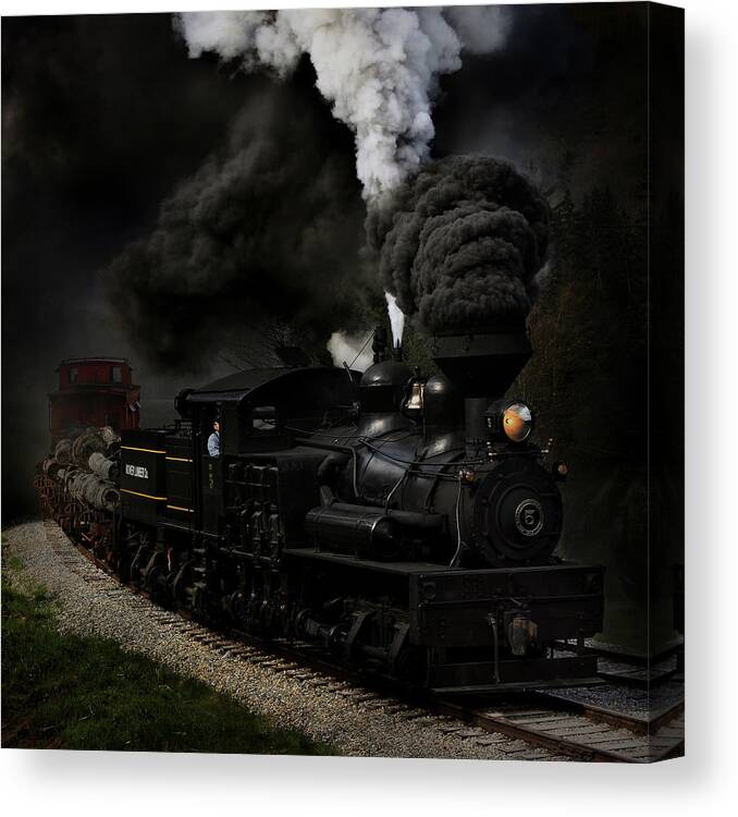 Steam Canvas Print featuring the photograph Blow That Whistle by Chuck Gordon