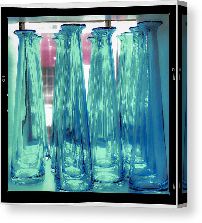 Blue Canvas Print featuring the photograph Blue Bottles by Craig Perry-Ollila