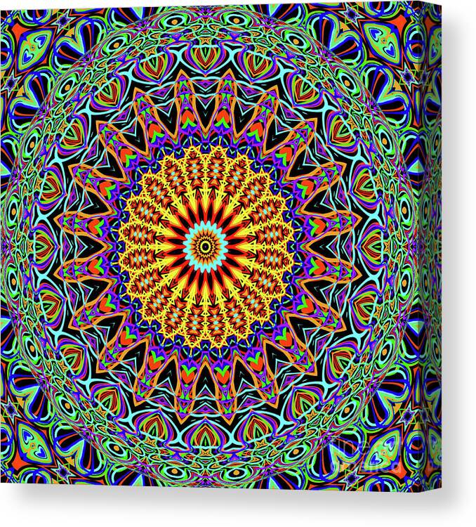 Abstract Canvas Print featuring the digital art Blue Eye by Ron Brown