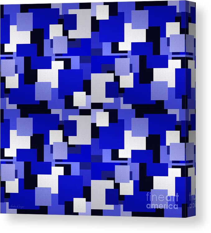 Andee Design Abstract Canvas Print featuring the digital art Blue On Blue 8 by Andee Design