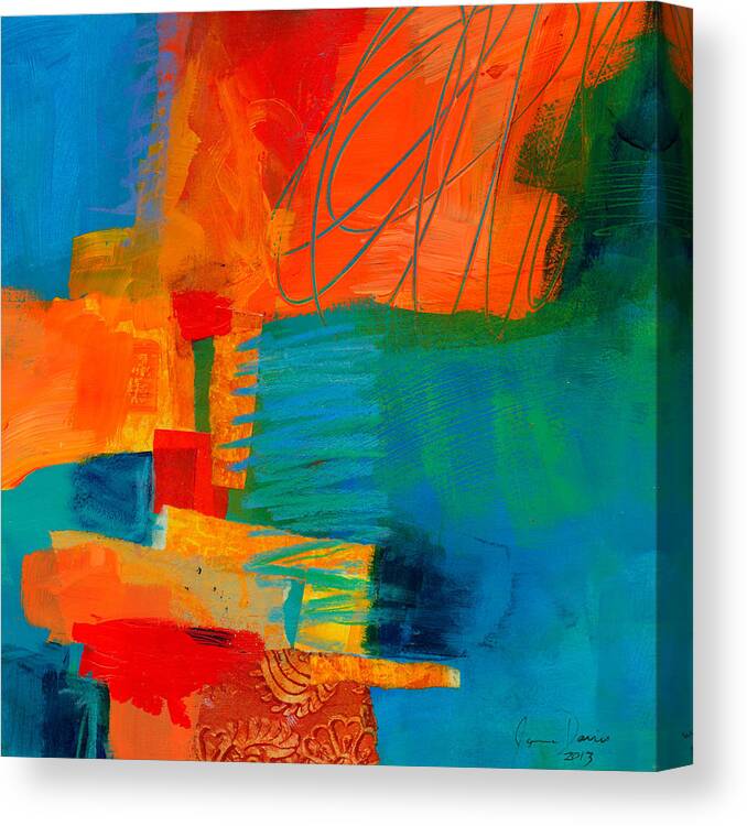 Acrylic Canvas Print featuring the painting Blue Orange 2 by Jane Davies
