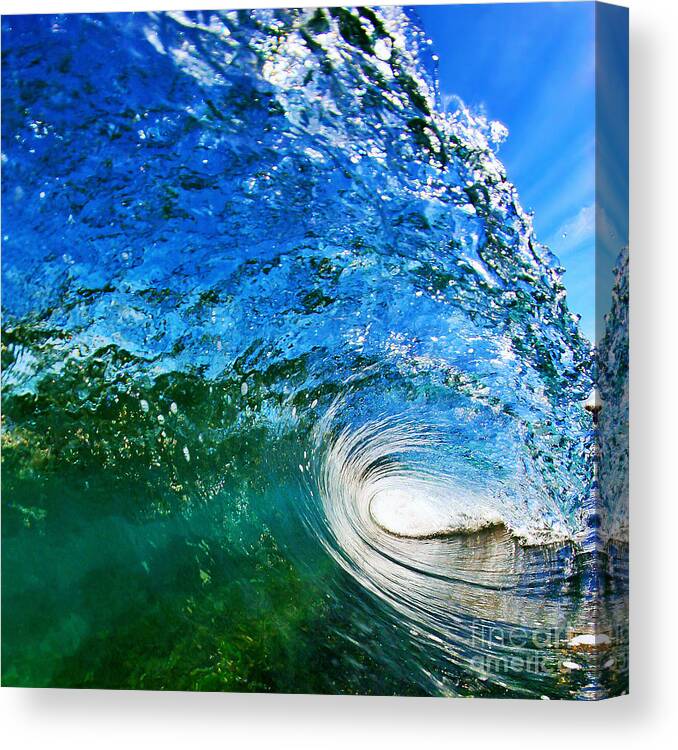 Ocean Canvas Print featuring the photograph Blue Tube by Paul Topp
