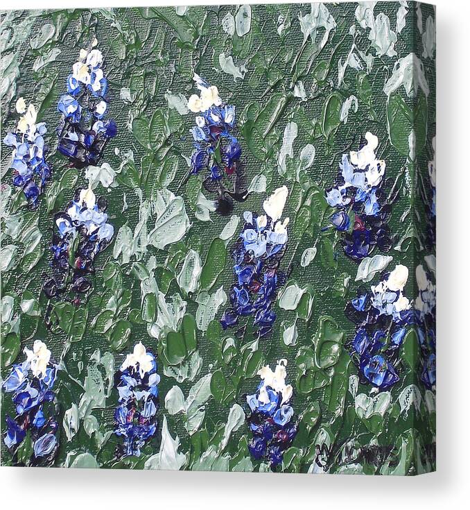 Bluebonnets Canvas Print featuring the painting Bluebonnets by Melissa Torres