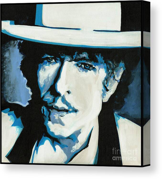 Bob Dylan Canvas Print featuring the painting Bob Dylan by Tanya Filichkin