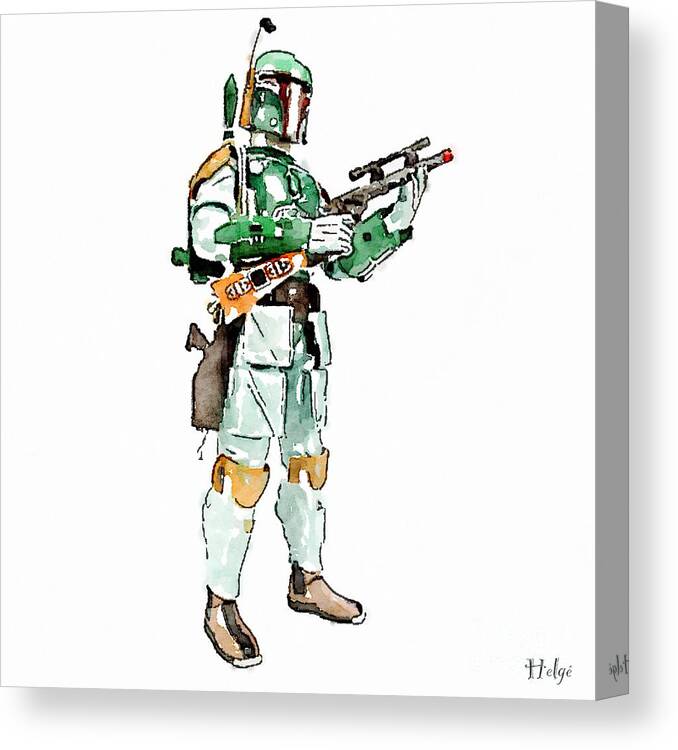 Boba Canvas Print featuring the painting Boba by HELGE Art Gallery