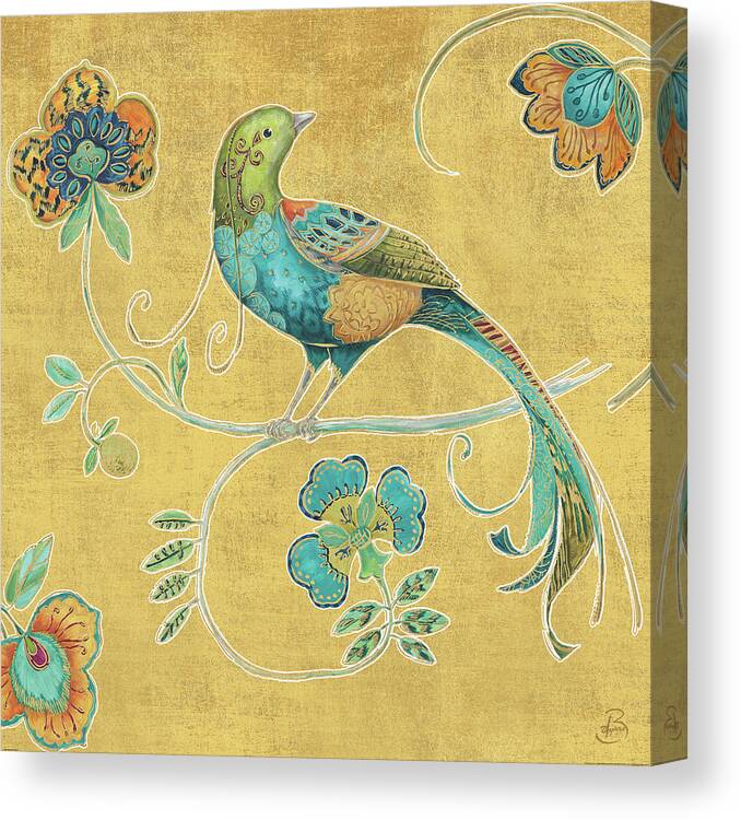 Animal Canvas Print featuring the painting Bohemian Wings II by Daphne Brissonnet
