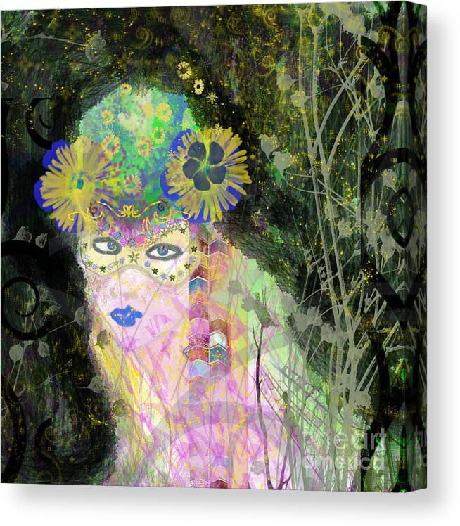Fairy Canvas Print featuring the mixed media Bonnie Blue by Kim Prowse