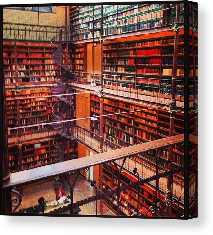 Libraries Canvas Print featuring the photograph Books And Books With A Winding by Ellie Miller
