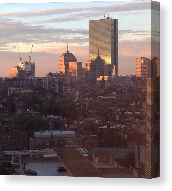 Boston Canvas Print featuring the photograph Boston At Sunset by Mel Garvin