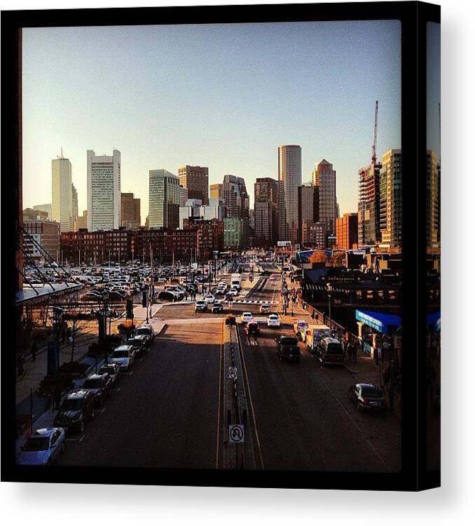 City Canvas Print featuring the photograph Boston Skyline #iphone #iphoneonly by Corey Sheehan