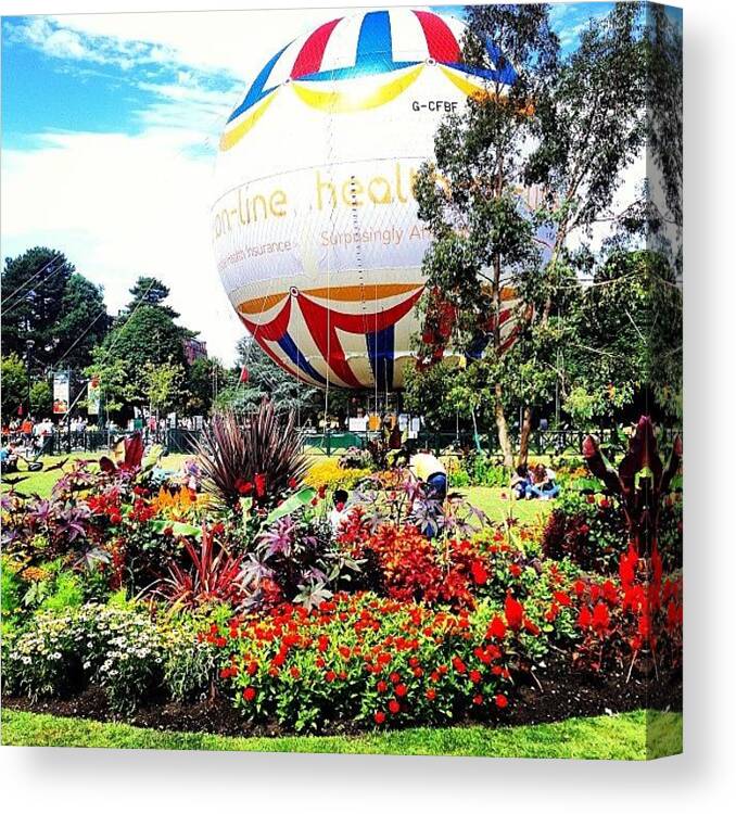 Beautiful Canvas Print featuring the photograph Bournemouth Town #sky #air-balloon by Carl Edge