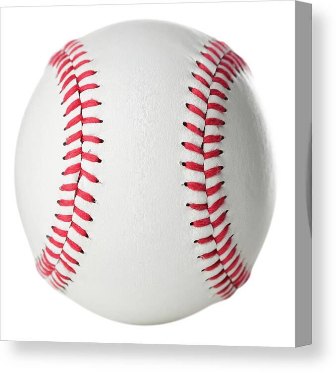 White Background Canvas Print featuring the photograph Brand New, Clean Baseball, Isolated On by Jill Fromer