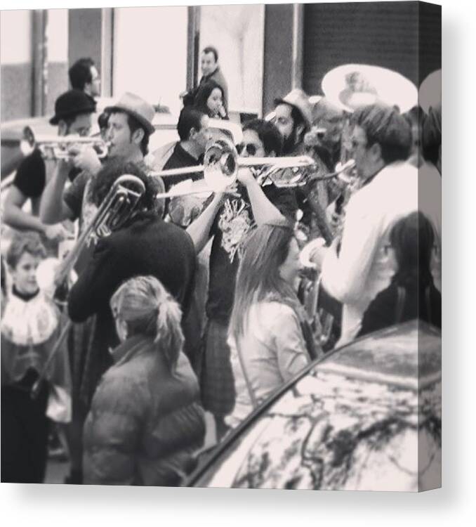 Igersspain Canvas Print featuring the photograph #brass #band. #parade In by Balearic Discovery
