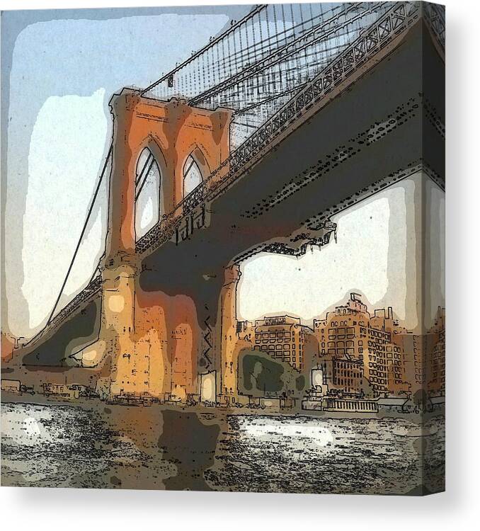 Brooklyn Canvas Print featuring the photograph Brooklyn Bridge by Ronalyn F