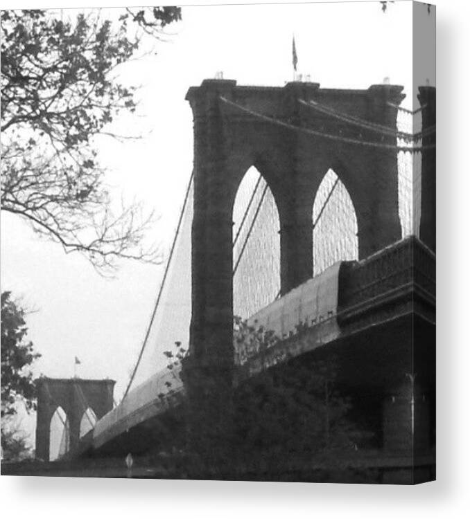 Nyc Canvas Print featuring the photograph The Brooklyn Bridge by Christopher M Moll