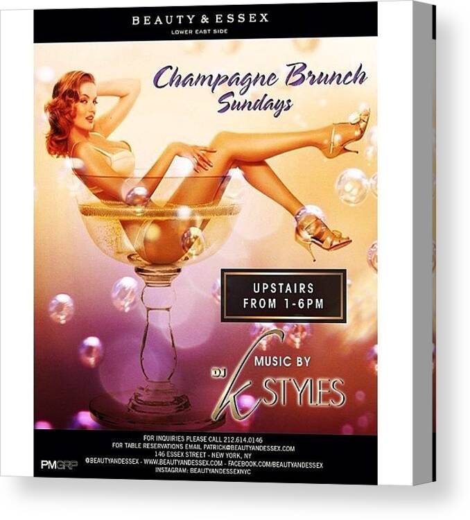 Sunday Canvas Print featuring the photograph Brunch Is The New Black. Tomorrow by K Styles