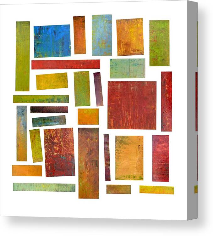 Textural Canvas Print featuring the painting Building Blocks One by Michelle Calkins