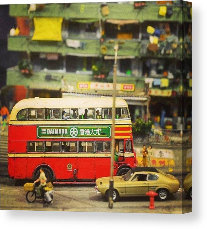 Building Canvas Print featuring the photograph #bus #hongkong #photooftheday by Terry Chan