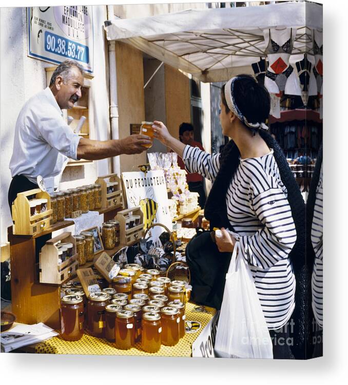 Heiko Canvas Print featuring the photograph Buying Honey by Heiko Koehrer-Wagner