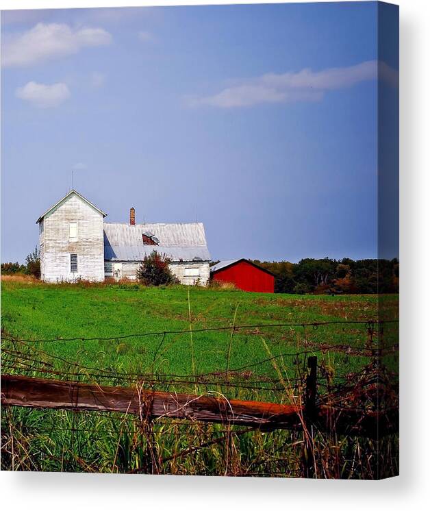Landscape Canvas Print featuring the photograph Bygone Farmstead by Virginia Folkman