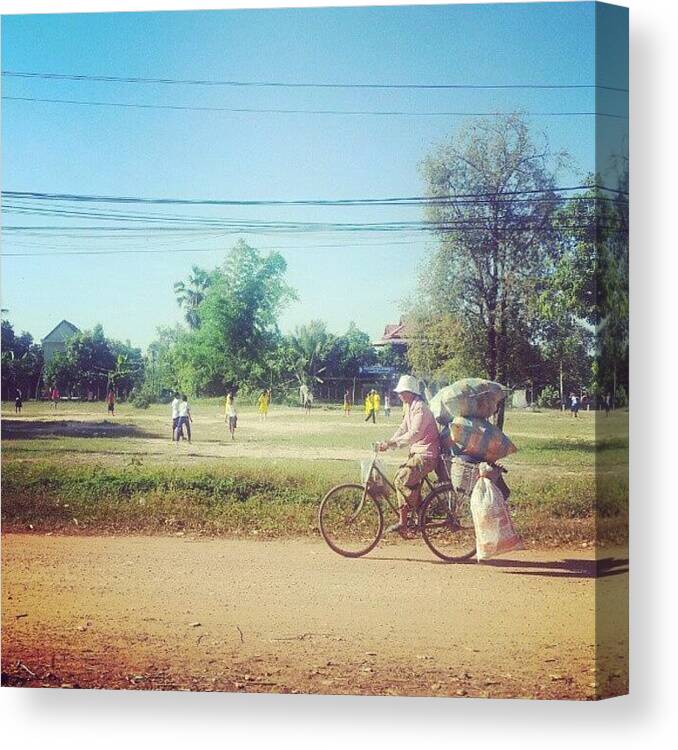 Bicycle Canvas Print featuring the photograph Cambodia by Morris Wong