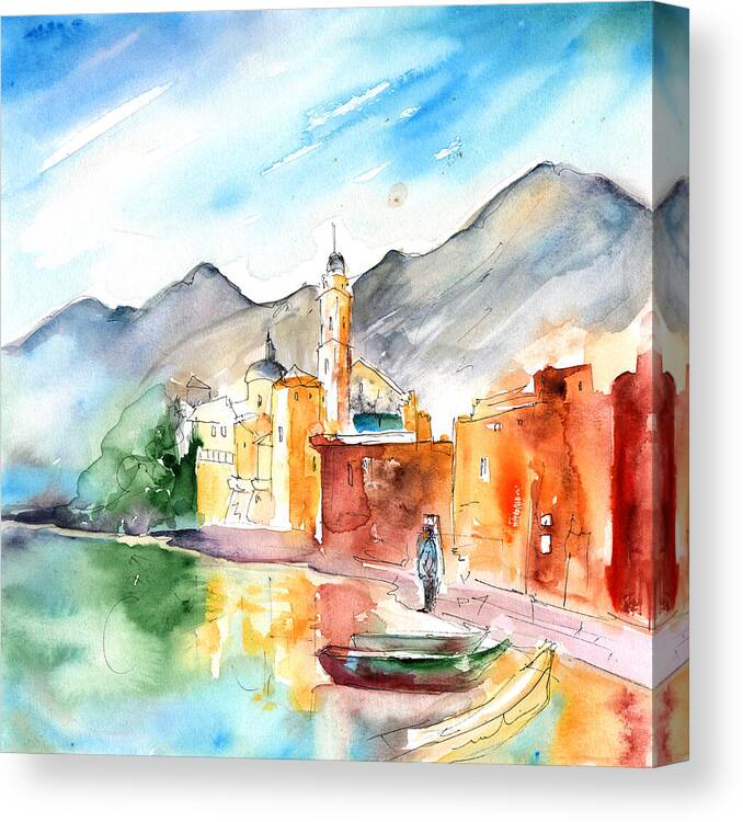 Italy Canvas Print featuring the painting Camogli in Italy 11 by Miki De Goodaboom