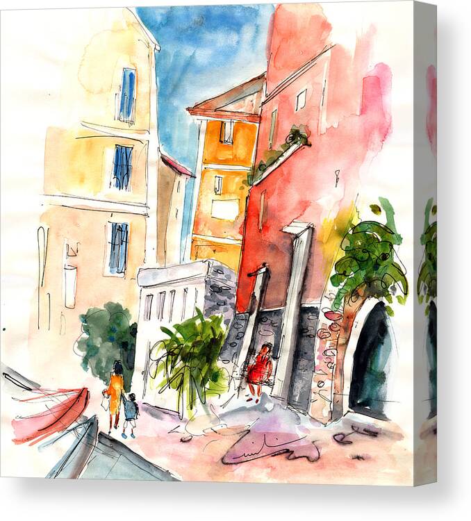 Italy Canvas Print featuring the painting Camogli in Italy 13 by Miki De Goodaboom