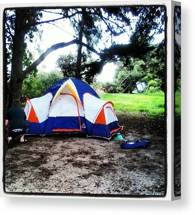  Canvas Print featuring the photograph Campsite Overlooks The Ocean. Omg! by Ashley Fontenot