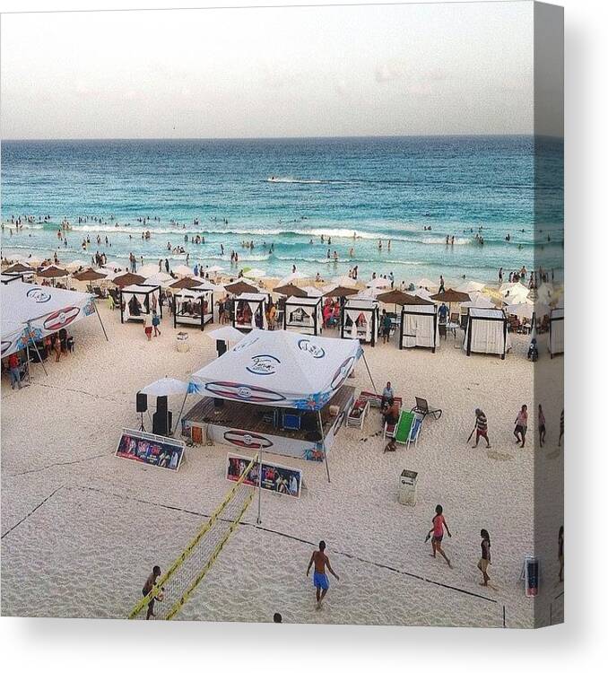 Summer Canvas Print featuring the photograph #cancun #mexico #playa #beach #summer by Lorena Chavarro
