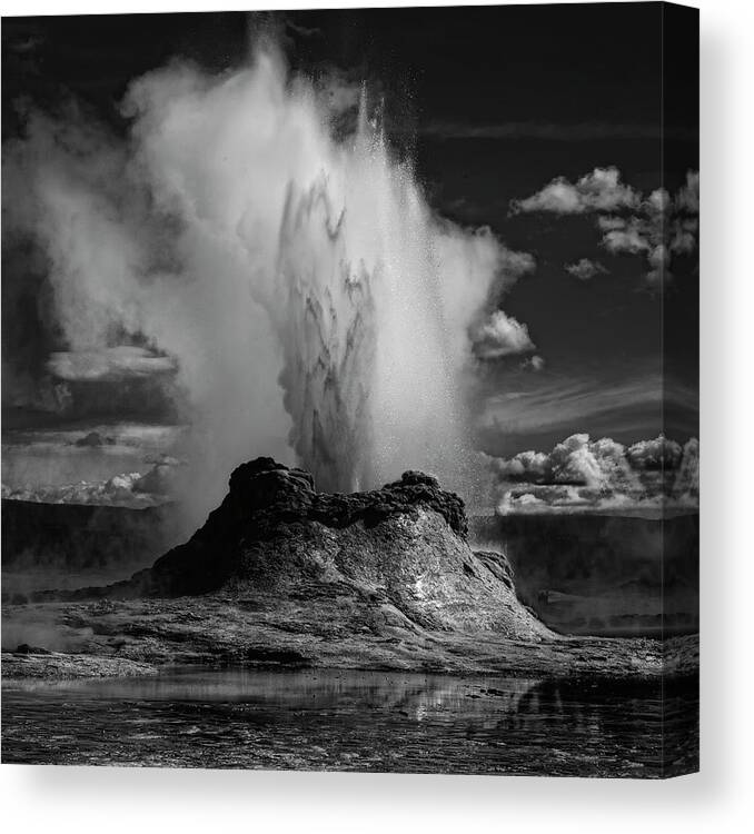 Wyoming Canvas Print featuring the photograph Castle Geyser by Yvette Depaepe