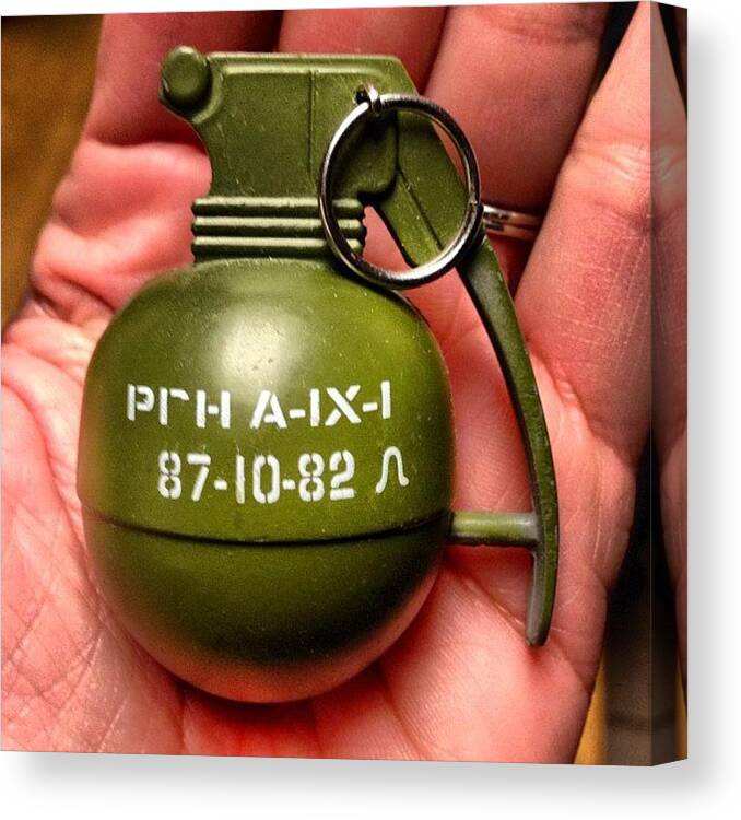 Grenade Canvas Print featuring the photograph Catch A Grenade For You #grenade by Marian Alleva