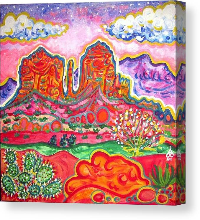 Sedona Canvas Print featuring the painting Cathedral Rock Sunset by Rachel Houseman