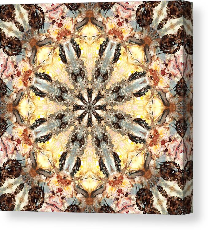 Mandala Canvas Print featuring the digital art Cecropia Sun 5 by Lisa Lipsett
