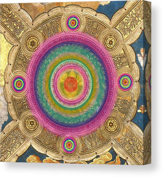 Augusta Stylianou Canvas Print featuring the painting Ceiling of the Stanza di Eliodoro.Detail by Augusta Stylianou