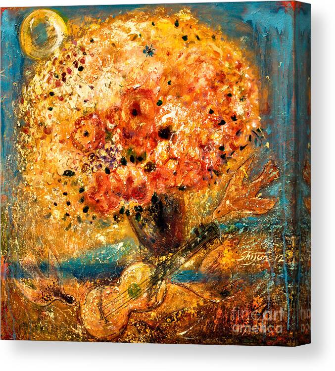  Canvas Print featuring the painting Celebration III by Shijun Munns