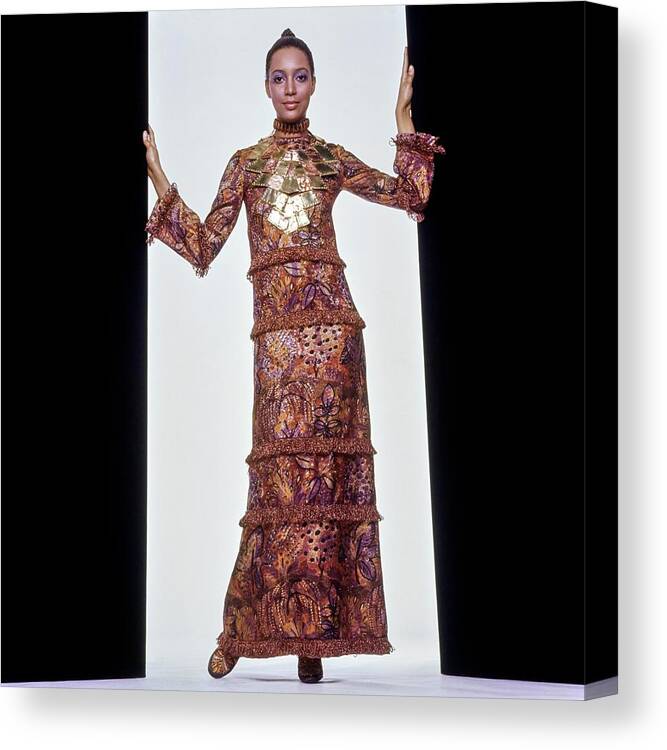 Fashion Canvas Print featuring the photograph Charlene Dash Wearing Chester Weinberg by Gianni Penati