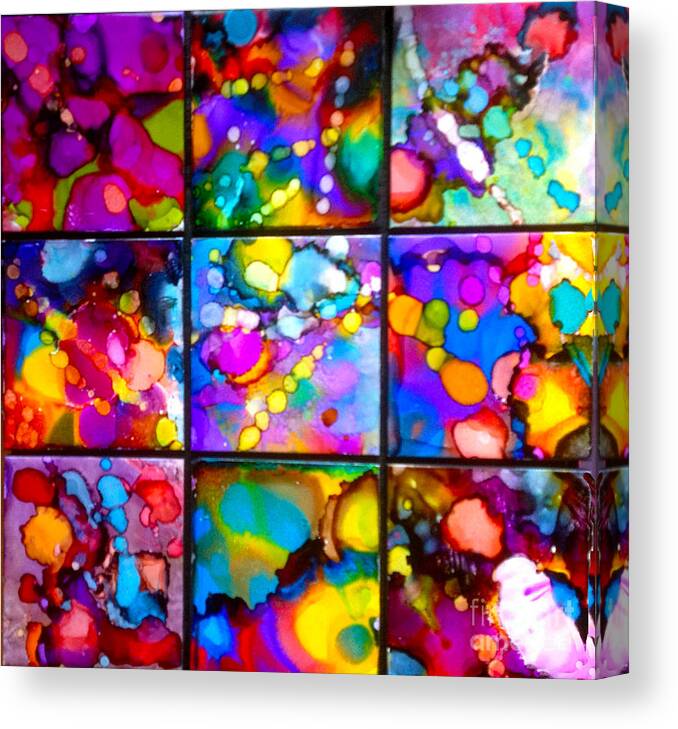 Alcohol Ink Canvas Print featuring the painting Chemical Reaction by Alene Sirott-Cope