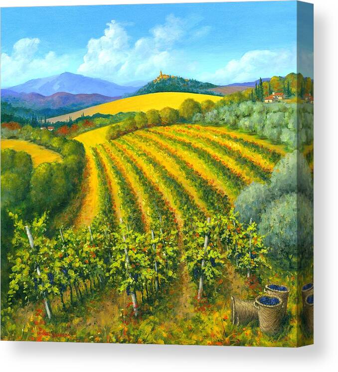 Chianti Tuscany Canvas Print featuring the painting Chianti Feeling 30 x 30 by Michael Swanson