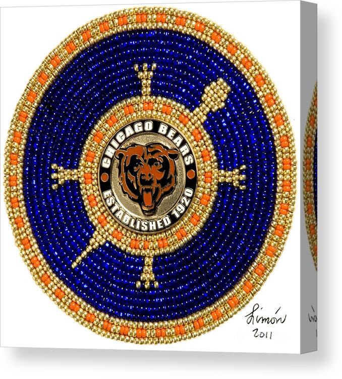 Chicago Bears Logo Canvas Print featuring the digital art Chicago Bears by Douglas Limon