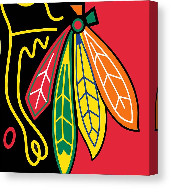 Chicago Canvas Print featuring the painting Chicago Blackhawks by Tony Rubino