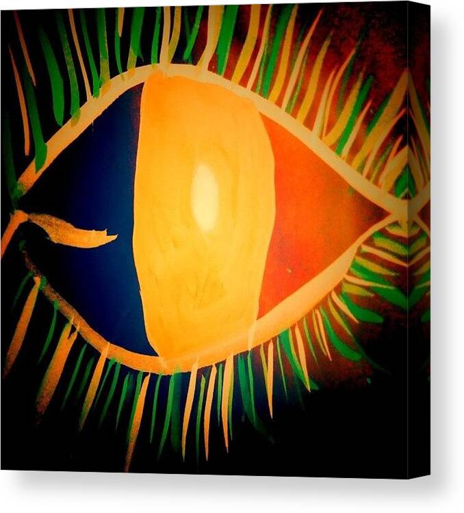 Draw Canvas Print featuring the photograph Child Art (fish...eye!) #childart by Candy Floss Happy