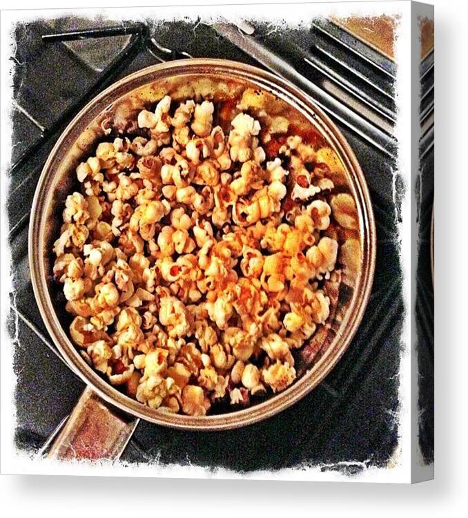 Blog Canvas Print featuring the photograph Chilli, Ginger And Garlic Popcorn. A by Richard Randall
