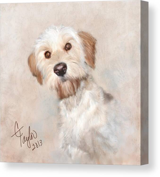 Dogs Canvas Print featuring the painting Chock full o Kisses by Colleen Taylor