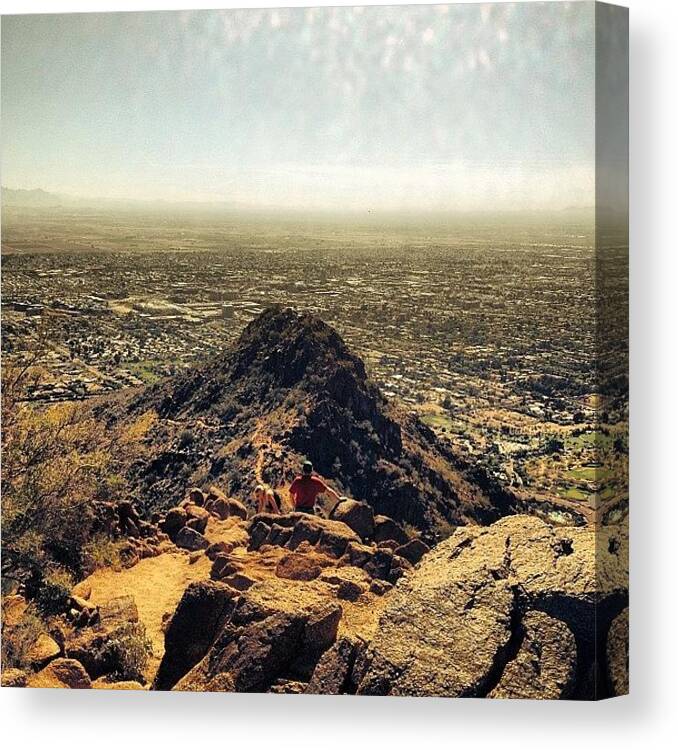 Sohot Canvas Print featuring the photograph Cholla Trail Up Camelback Mt. In by Ray Jay