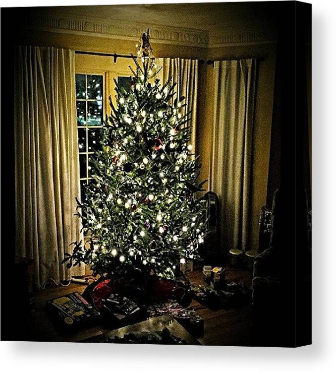 Christmastree Canvas Print featuring the photograph #christmasindetroit #christmastree I by Harvey Christian
