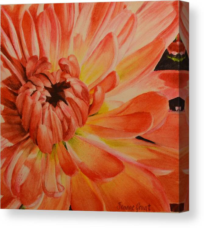 Chrysanthemum Canvas Print featuring the painting Chrysanthemum by Joanne Grant