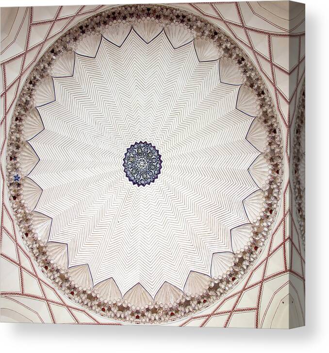 Photography Canvas Print featuring the photograph Cieling Detail, Humayuns Tomb by Panoramic Images